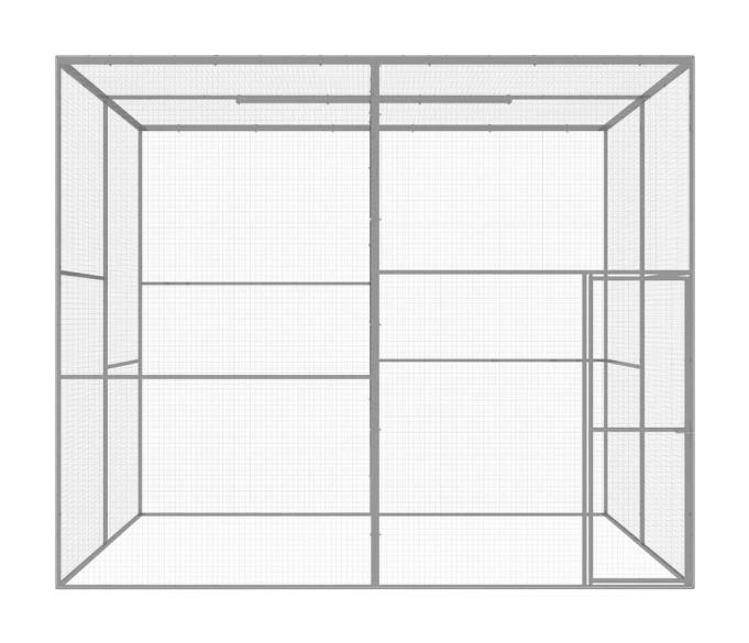 vidaXL Katzenkäfig Katzenkäfig - silber (300,00/3,00/250,00cm) - vidaXL