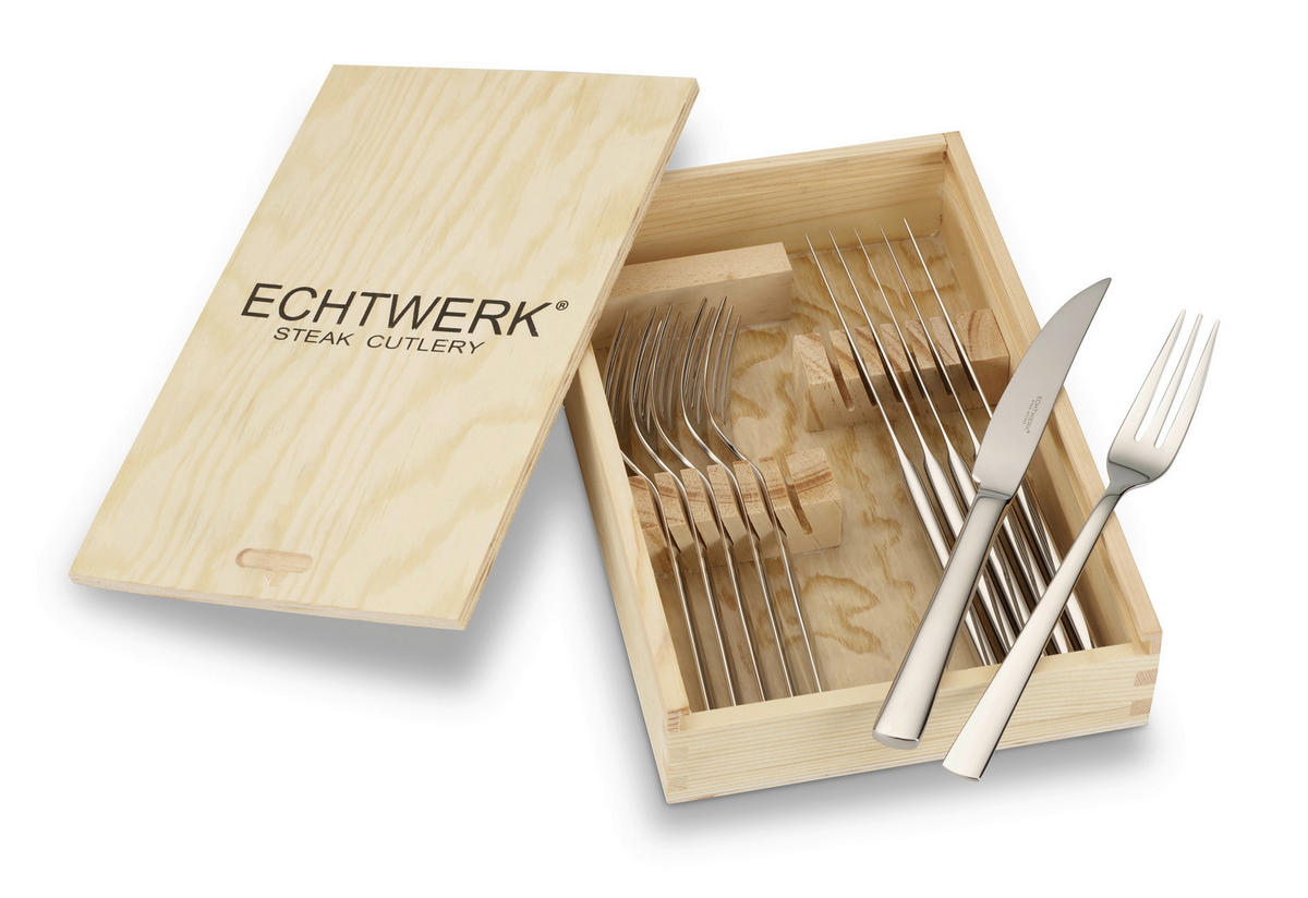 ECHTWERK Besteckset Sarre Edelstahl Edelstahl 12 tlg. Sarre - Edelstahl (27,00/18,50/6,20cm) - ECHTWERK