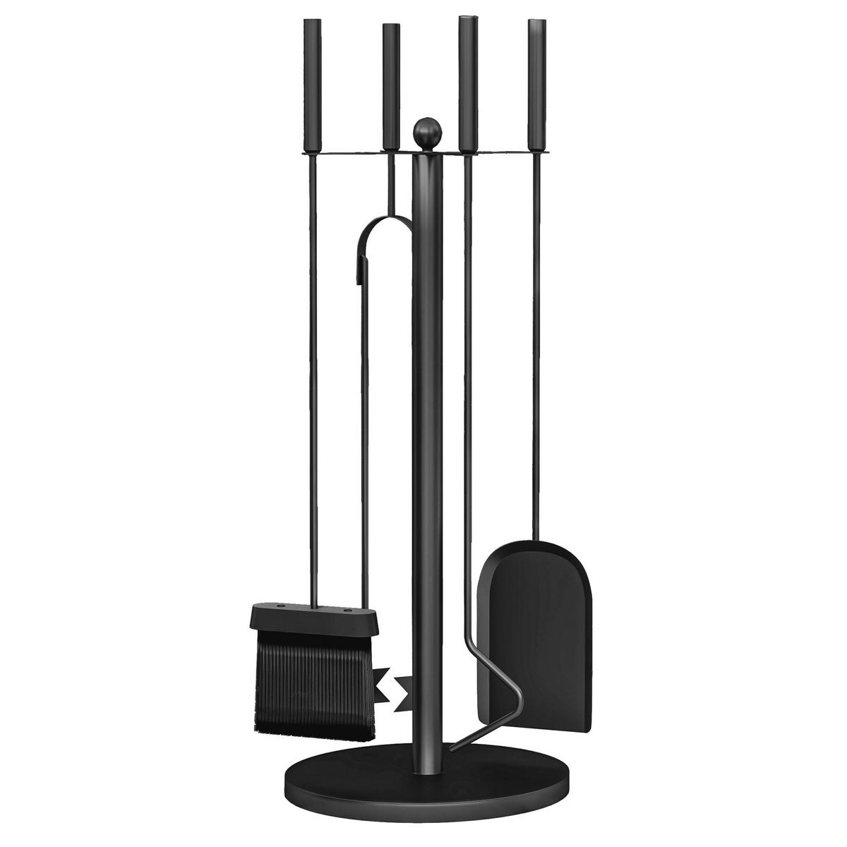 Outsunny Kaminbesteck-Set 5tlg. schwarz B/H/L: ca. 25x54x25 cm Kaminbesteck-Set 5tlg. - schwarz (25,00/25,00/54,00cm) - Outsunny