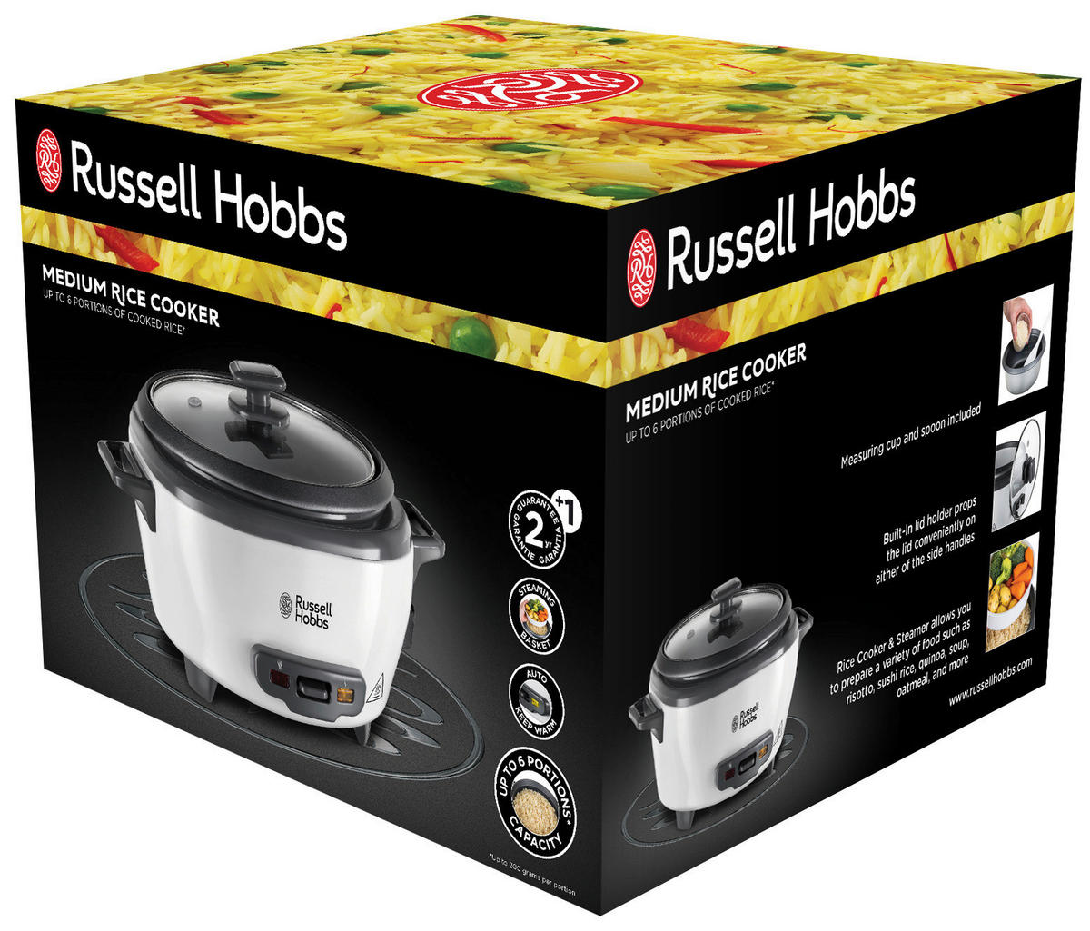 Russell Hobbs Reiskocher weiß Kunststoff Metall Glas B/H/L: ca. 21x19x15 cm Reiskocher_Russell_Hobbs_27030-56 - weiß (15,00/21,00/19,00cm) - Russell Hobbs