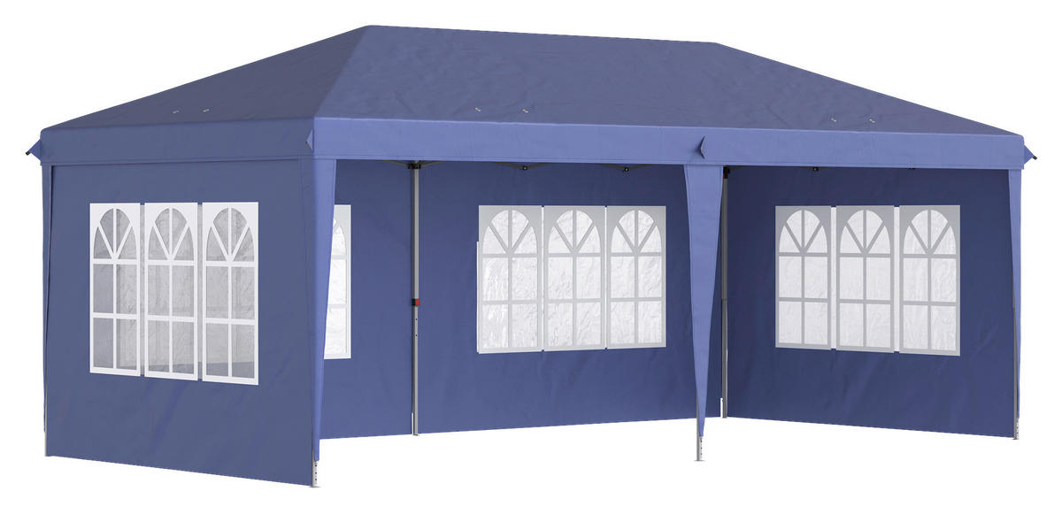 Outsunny Faltpavillon blau Polyester B/H/L: ca. 295x270x585 cm Faltpavillon - blau (585,00/295,00/270,00cm) - Outsunny