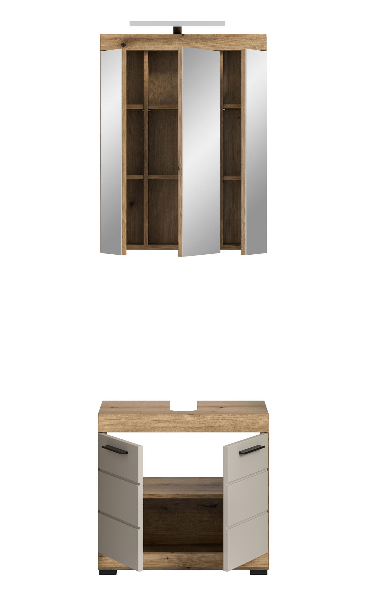 Badezimmer-Set Scout Evoke Oak Nachbildung Kaschmirgrau Nachbildung B/H/T: ca. 60x191x34 cm Scout - Kaschmirgrau (60,00/191,00/34,00cm) - xonox.home