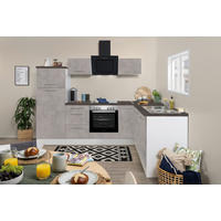 Respekta Winkelküche Amanda Beton Optik B/H/T: ca. 260x200x200 cm Amanda - Beton/weiß (260,00/200,00/200,00cm) - Respekta
