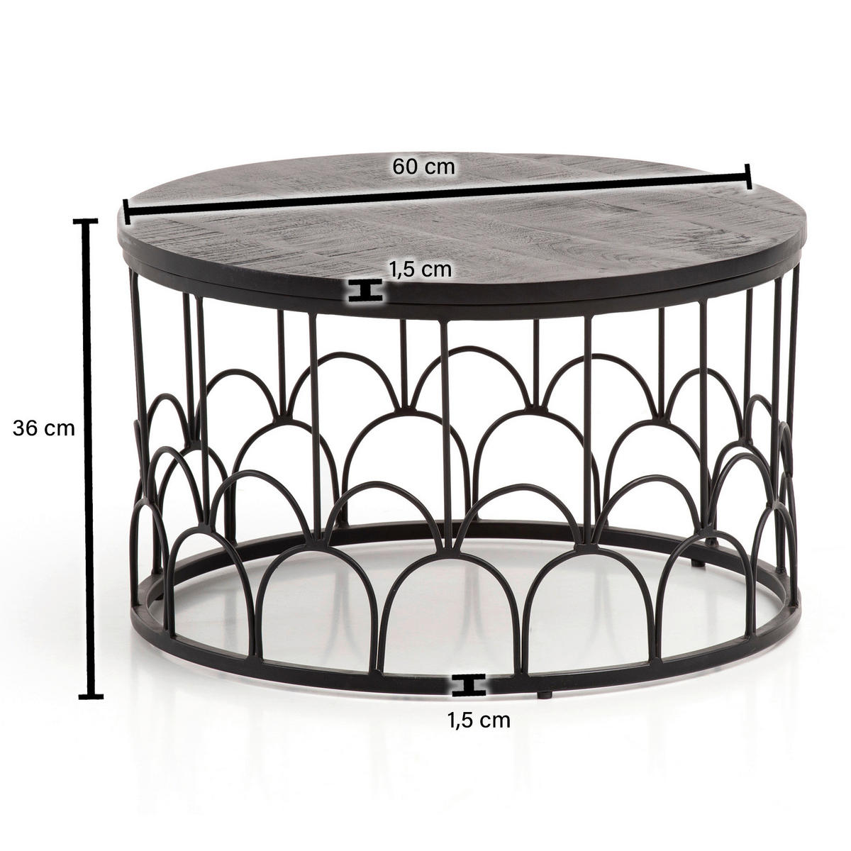 Couchtisch  B/H/T: ca. 60x36x60 cm Couchtisch - (60,00/36,00/60,00cm) - Wohnling