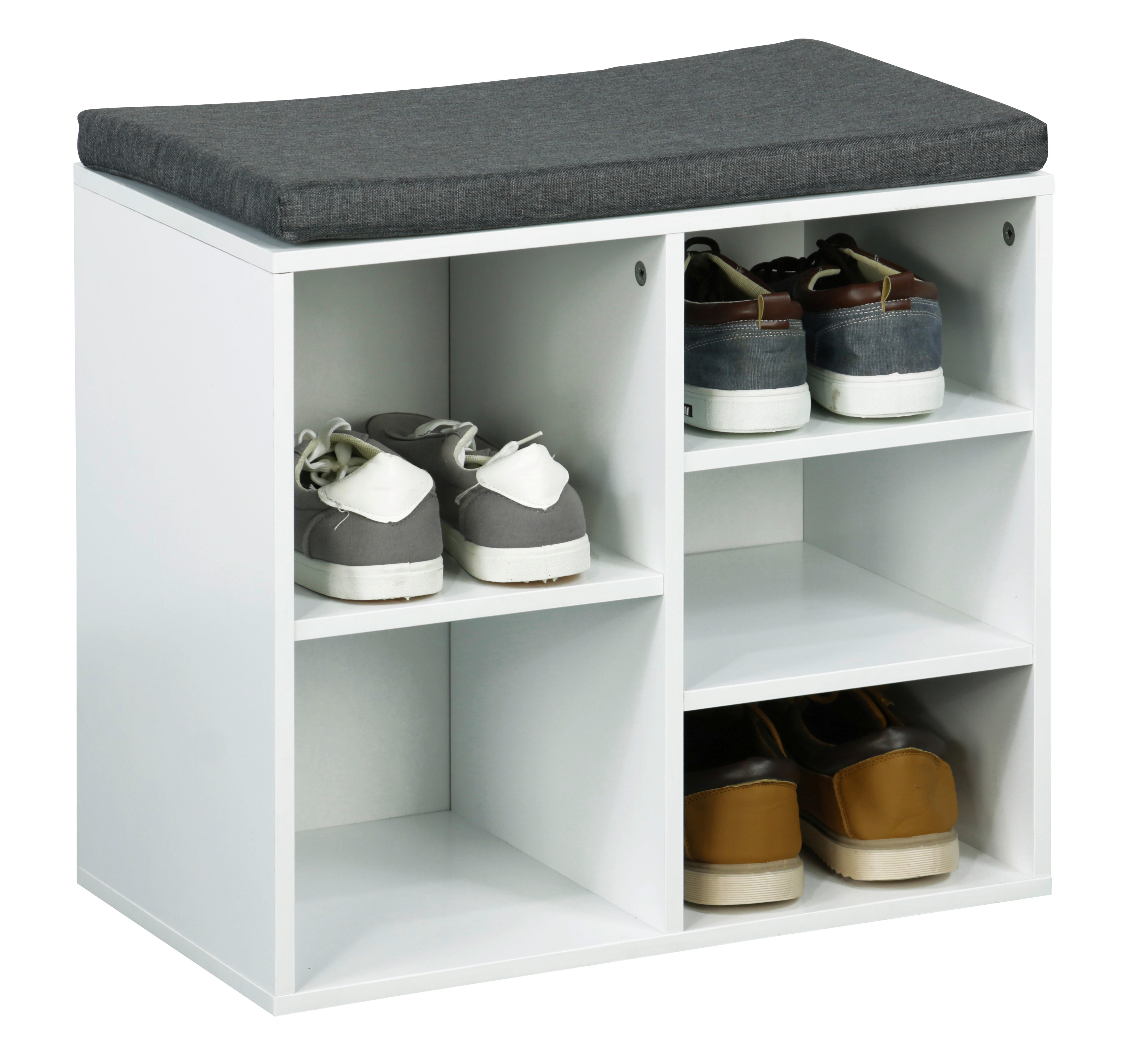 HI Schuhregal weiß Holz B/H/T: ca. 51,5x48x29 cm Schuhregal FSC - weiß (51,50/48,00/29,00cm) - HI