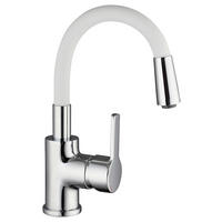 Waschtisch-Armatur silber Waschtischarmatur_Flexo_chrom/weiß - weiß/silber (10,00/27,00/19,00cm) - Eisl