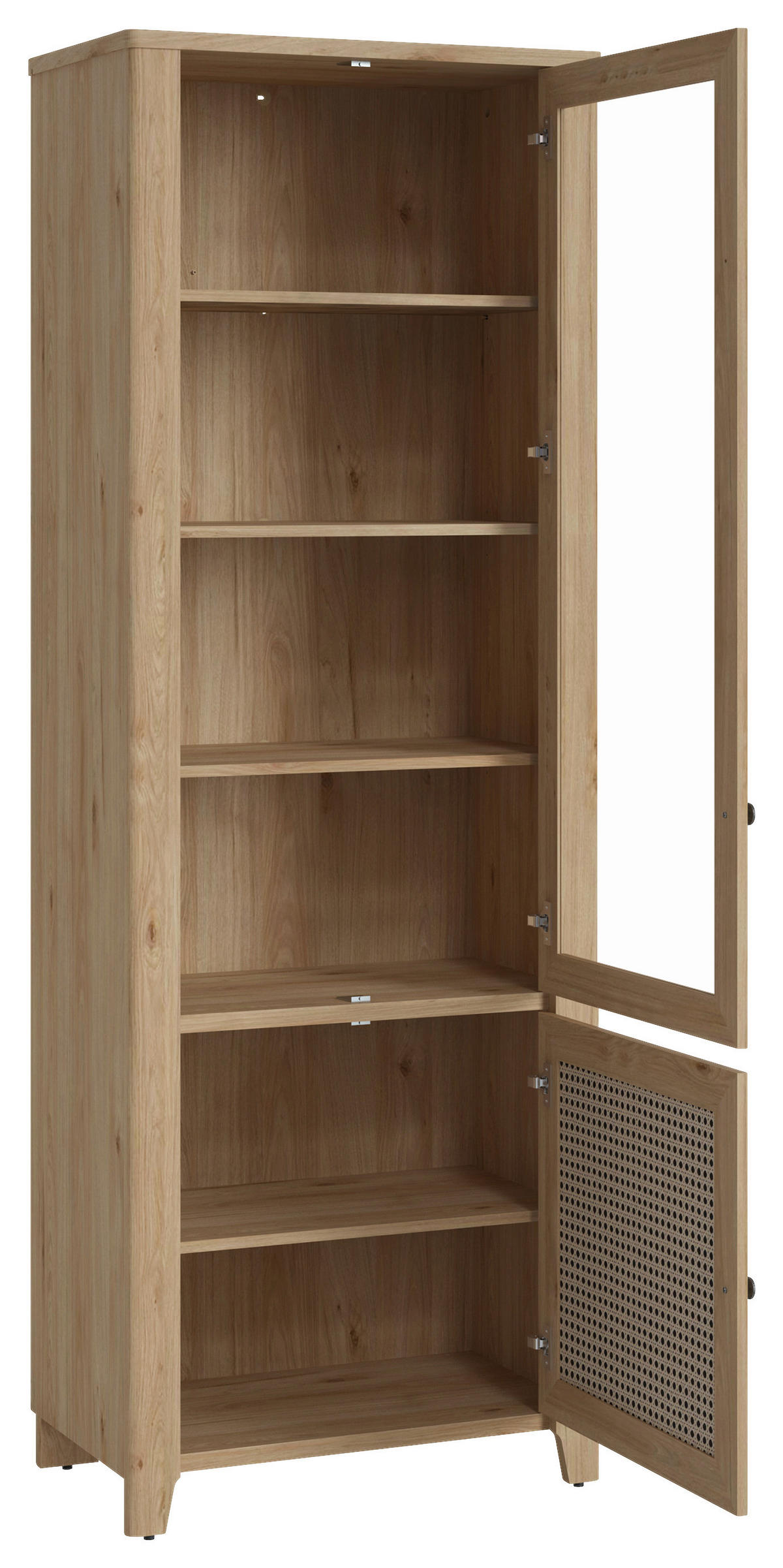 Standvitrine Cestino Jackson Hickory Nachbildung B/H/T: ca. 73x206x42 cm Cestino - (73,00/206,00/42,00cm)