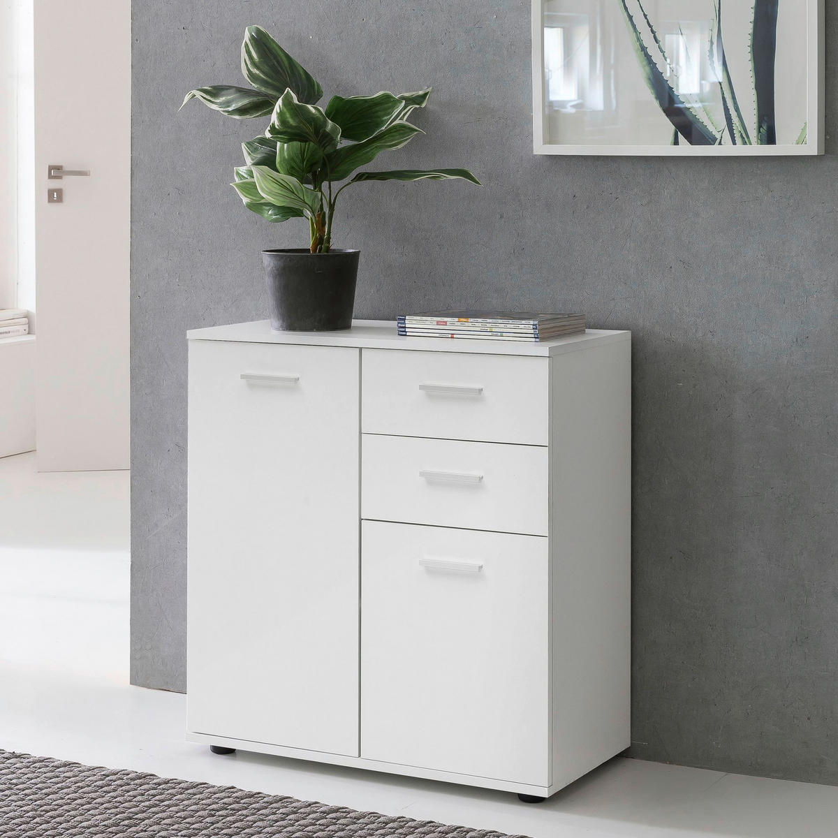 Sideboard weiß B/H/T: ca. 71x78x35,5 cm Sideboard - weiß (71,00/78,00/35,50cm) - Wohnling