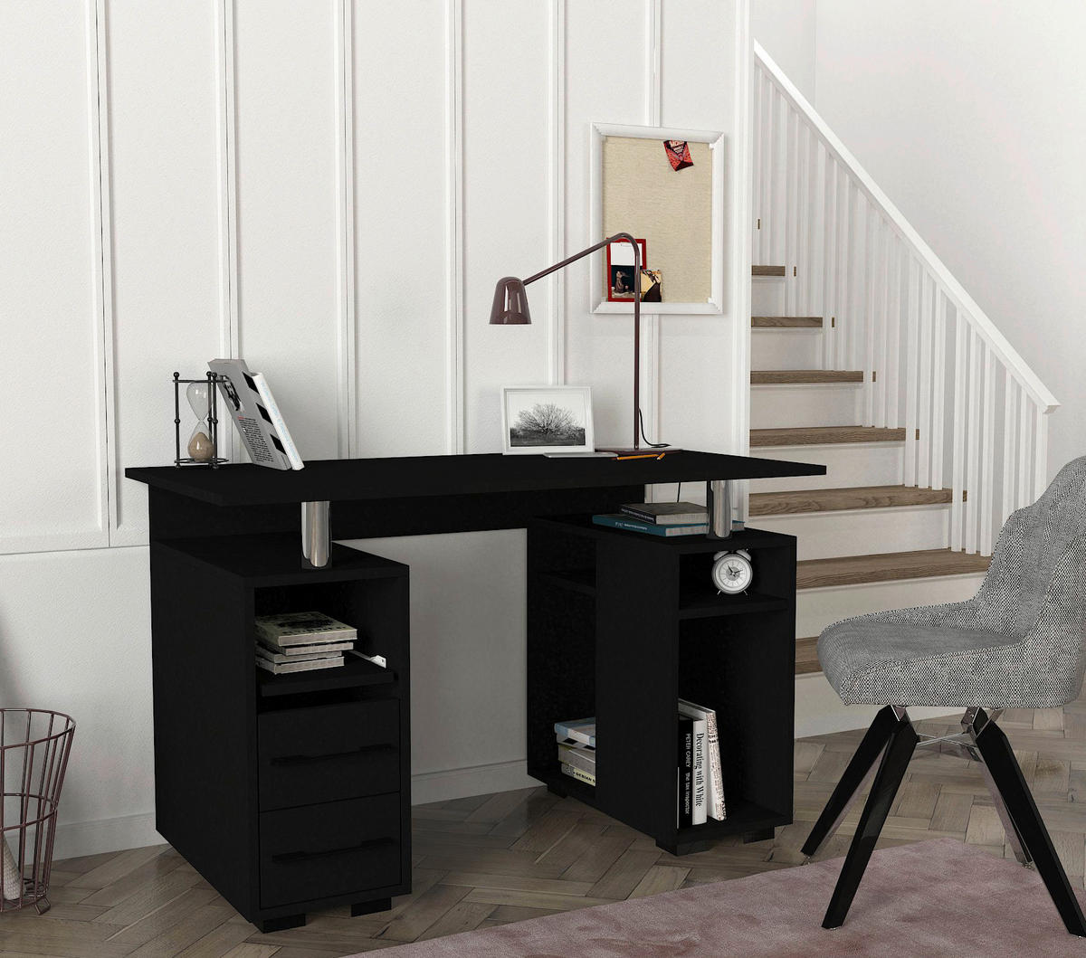 Schreibtisch Bello schwarz B/H/T: ca. 120x74x60 cm Bello - schwarz (120,00/74,00/60,00cm) - moebel17