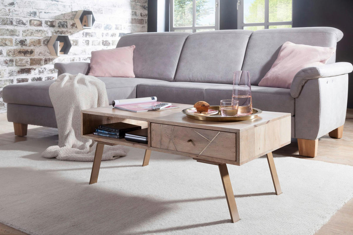 Couchtisch braun B/H/T: ca. 95x42x50 cm Couchtisch - braun (95,00/42,00/50,00cm) - Wohnling