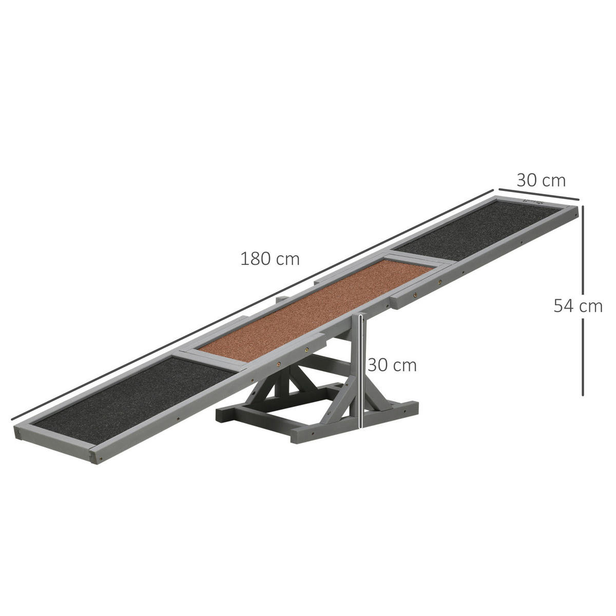 PawHut Hunde-Zubehör grau Polypropylen B/H/L: ca. 30x180x30 cm Hundewippe - grau (30,00/30,00/180,00cm) - PawHut