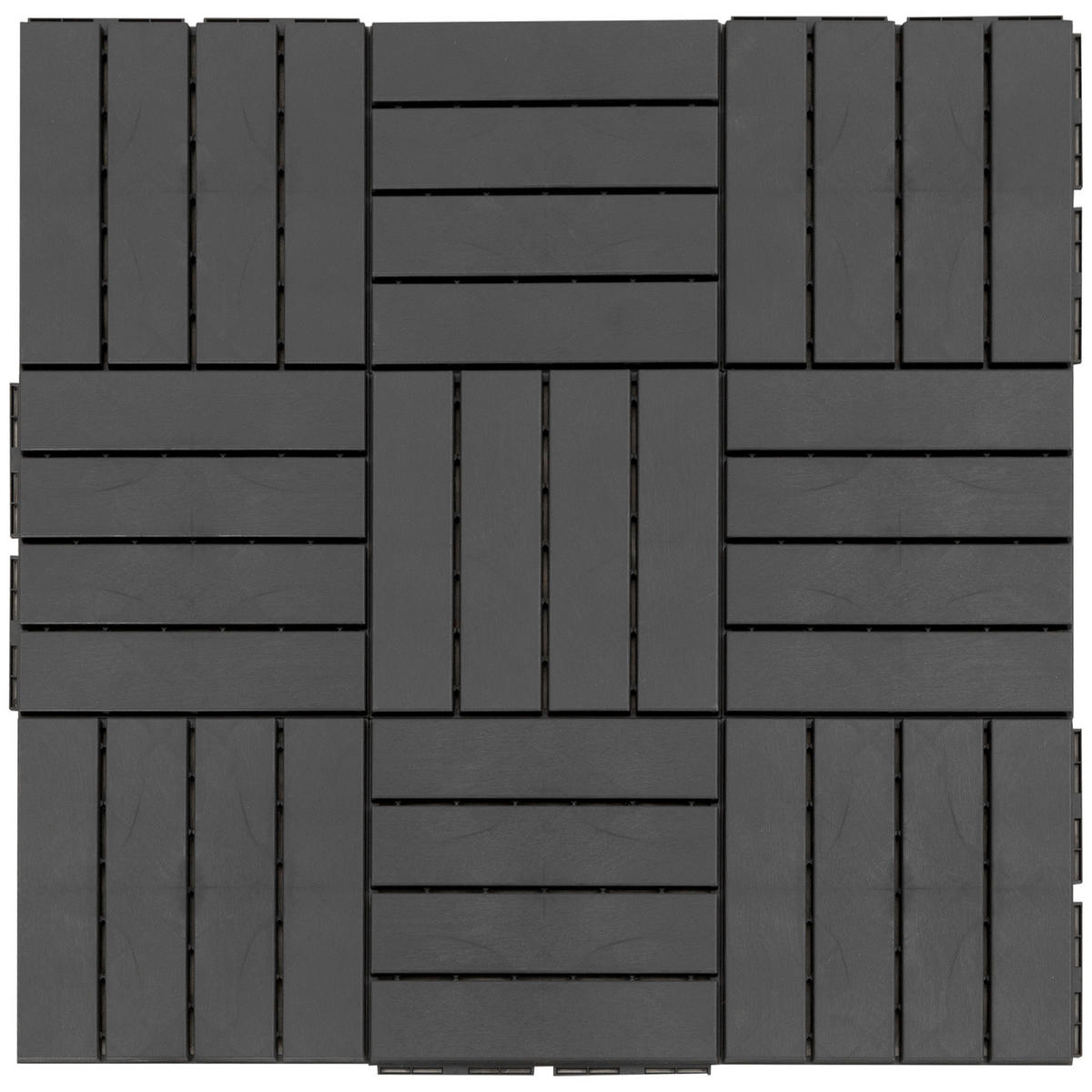 Outsunny Terrassenfliese schwarz B/L: ca. 30x30 cm Terrassenfliese - schwarz (30,00/30,00/2,00cm) - Outsunny