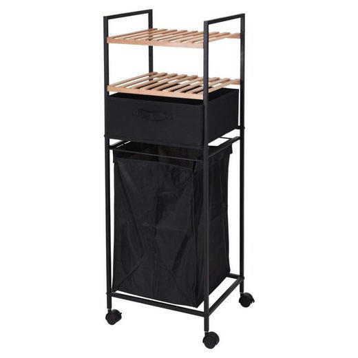 Wäschewagen schwarz Bambus B/H/T: ca. 38x105x33 cm Wäschewagen - schwarz (38,00/105,00/33,00cm)