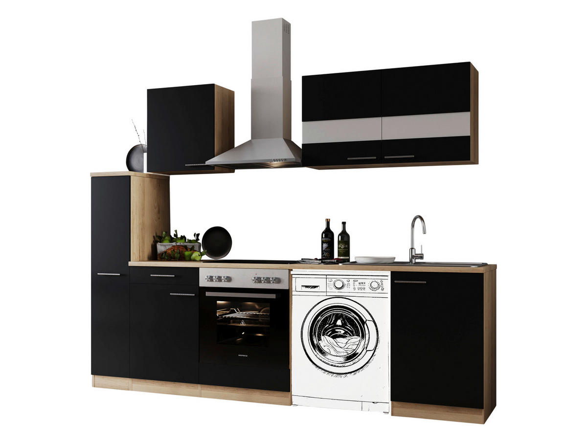 Respekta Küchenblock Merle weiß B/H/T: ca. 250x200x60 cm Merle - Eiche/weiß (250,00/200,00/60,00cm) - Respekta