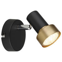 GLOBO Spot mattschwarz altgold Chrom Metall B/H/T: ca. 8x8,5x10,8 cm GU10 1 Brennstellen MASON - altgold/Chrom (8,00/8,50/10,80cm) - GLOBO