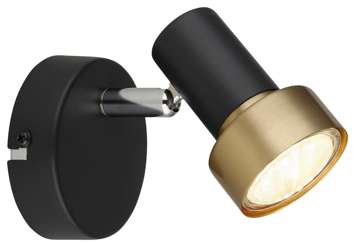 GLOBO Spot mattschwarz altgold Chrom Metall B/H/T: ca. 8x8,5x10,8 cm GU10 1 Brennstellen MASON - altgold/Chrom (8,00/8,50/10,80cm) - GLOBO