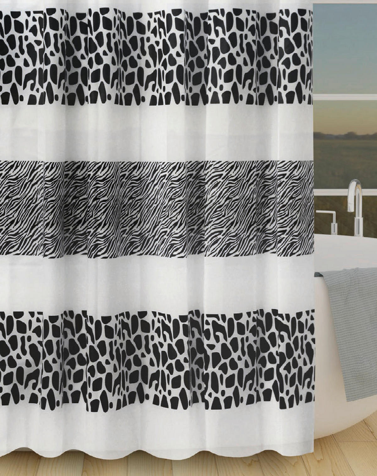 Duschvorhang Polyethylen (recycelt) B/L: ca. 180x200 cm Duschvorhang_Animal_Print - (180,00/200,00cm) - Acus