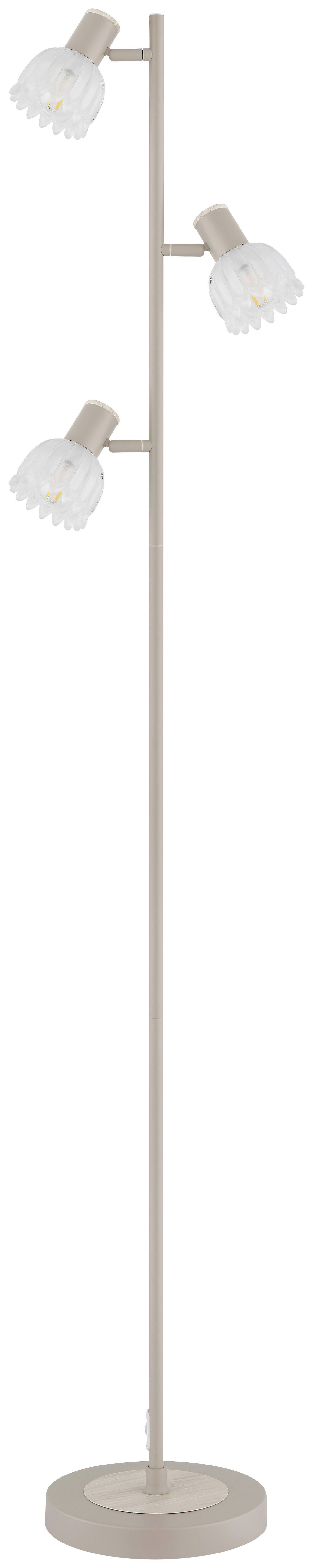 GLOBO Stehleuchte sand Glas Metall B/H/L: ca. 12x60x26 cm 3 Brennstellen Stehleuchte-Planta - sand (26,00/12,00/60,00cm) - GLOBO