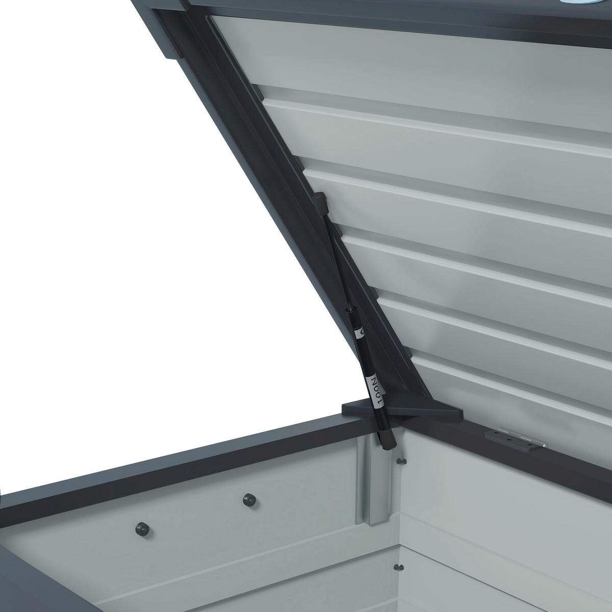 Outsunny Auflagenbox dunkelgrau Stahl B/H/L: ca. 62x65x100 cm Auflagenbox - dunkelgrau (100,00/62,00/65,00cm) - Outsunny