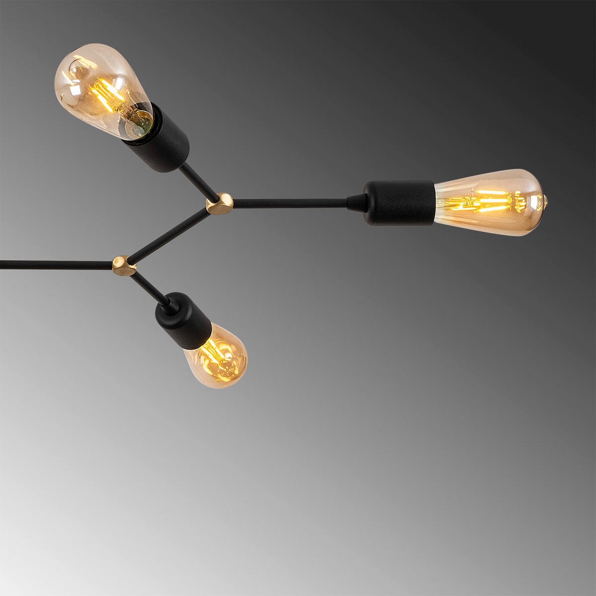 Opviq Deckenleuchte Sparrow schwarz Metall B/H/T/L/D: ca. 48x20x48x95x10 cm E27 6 Brennstellen Sparrow - schwarz (95,00/48,00/20,00cm) - Opviq