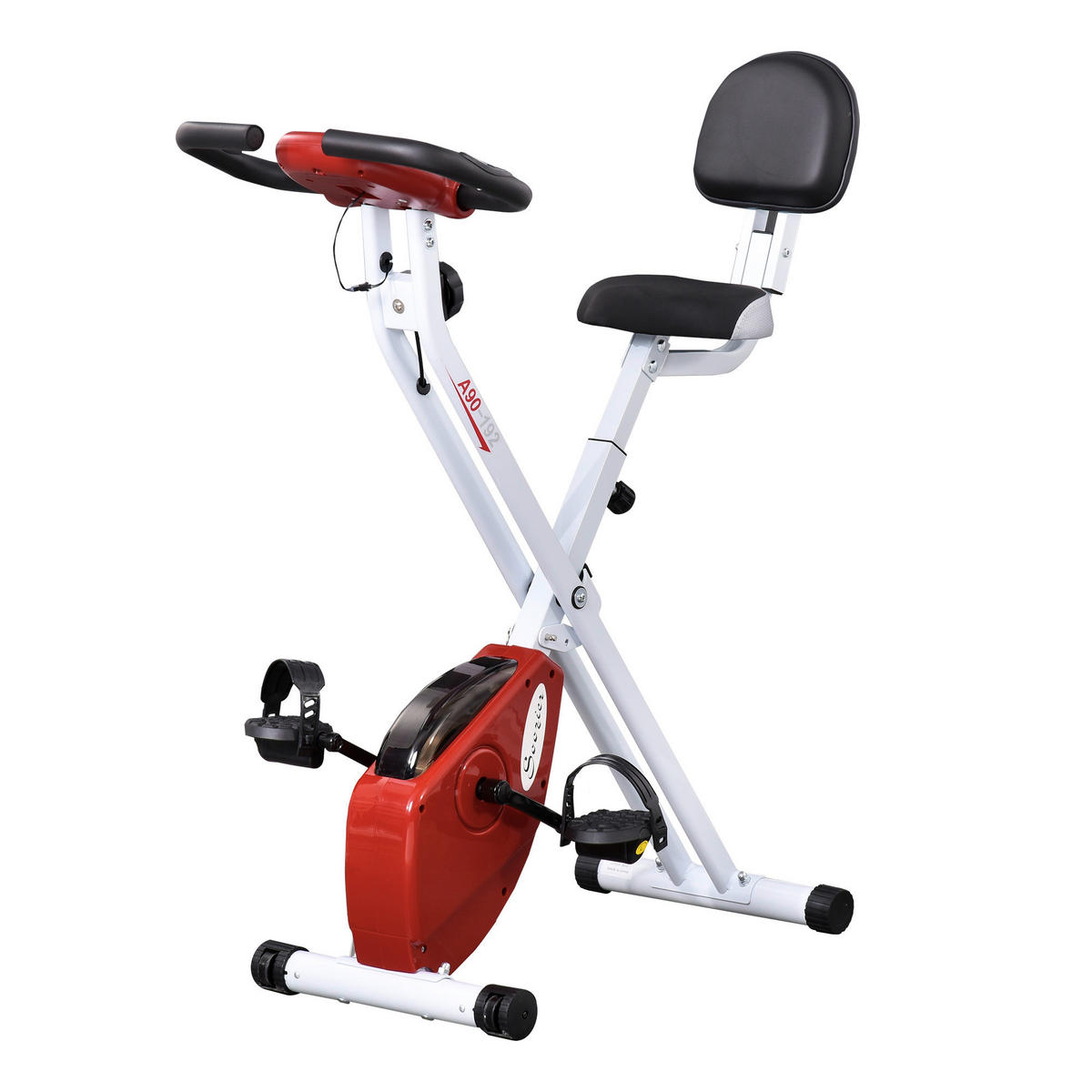 HOMCOM Fahrradtrainer rot Stahl H/L: ca. 109x97 cm Fahrradtrainer - rot (97,00cm) - HOMCOM