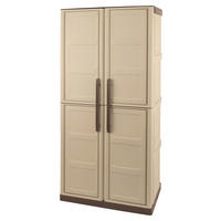 ArtPlast Kunststoffschrank Steel hoch beige Kunststoff B/H/T: ca. 70x165x39,5 cm Steel hoch - beige/mokka braun (70,00/165,00/39,50cm) - ArtPlast