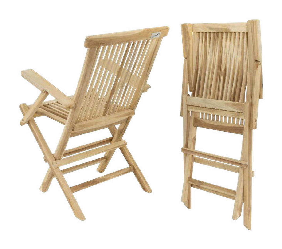 VCM Gartenstuhl 4er Set braun Teakholz B/H/T: ca. 57x89x62 cm 4er Set - braun (57,00/89,00/62,00cm) - VCM