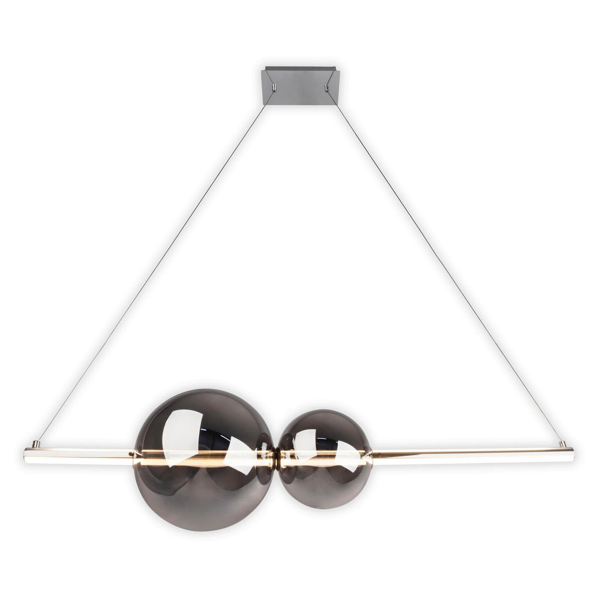 Näve Leuchten LED-Pendelleuchte Chrom Kunststoff Glas B/H/T: ca. 105,3x150x25 cm NOVA - Chrom (105,30/150,00/25,00cm) - Näve Leuchten