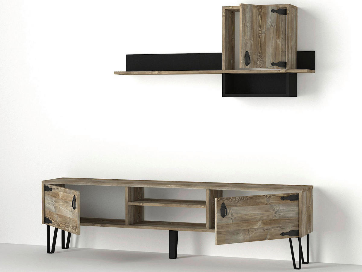 Wohnwand Costa Eiche Nachbildung B/H/T: ca. 180x49x29,5 cm Costa - Eiche (180,00/49,00/29,50cm) - moebel17