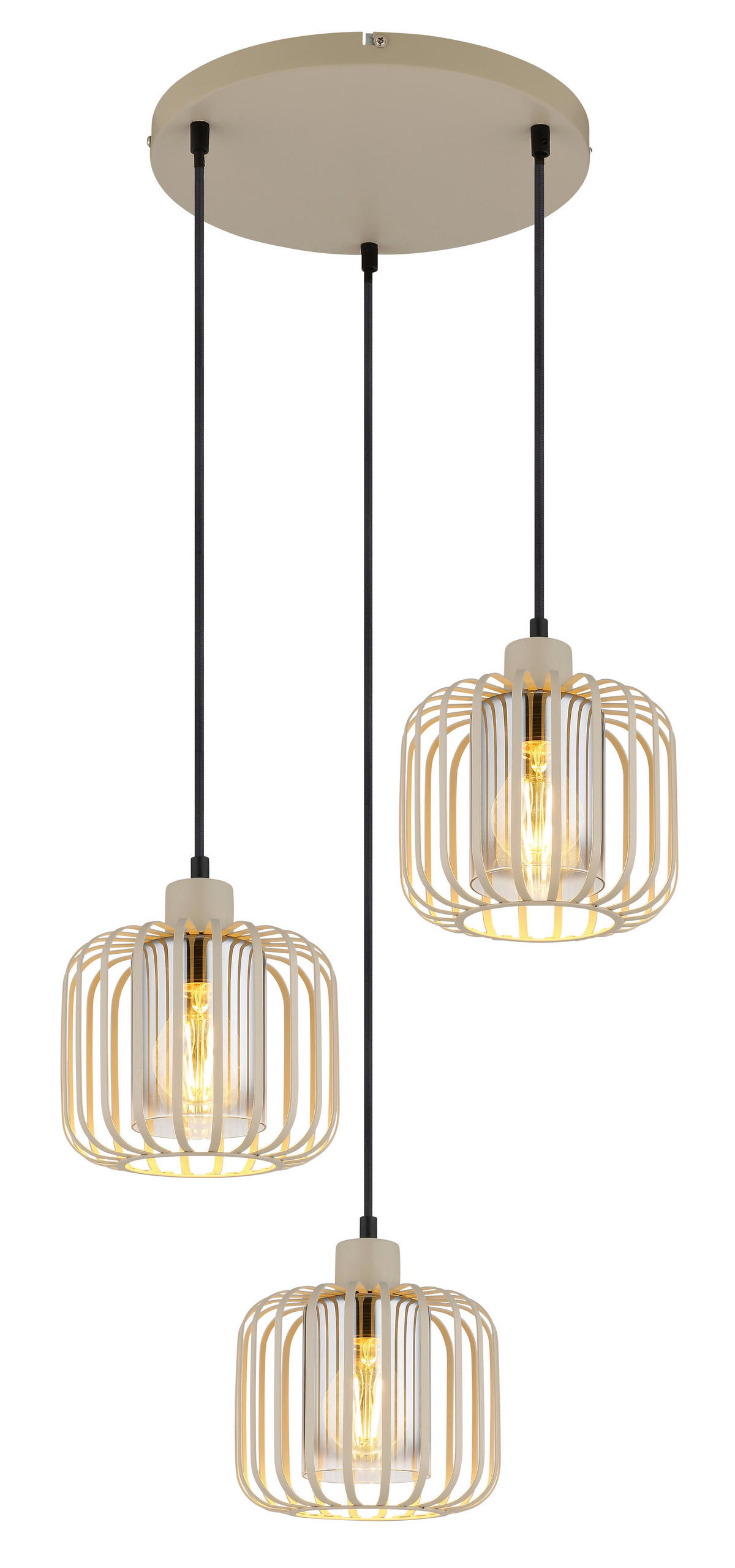 GLOBO Pendelleuchte Metall H/D: ca. 120x44 cm E27 3 Brennstellen Alfred - (44,00/120,00cm) - GLOBO