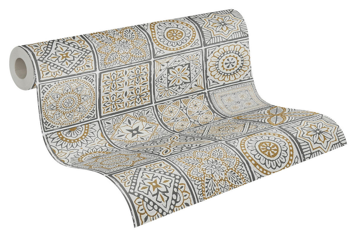 A.S.Creation Vliestapete Terra Fliesen gold B/L: ca. 53x1005 cm Terra - gold (53,00/1005,00cm) - A.S.Creation