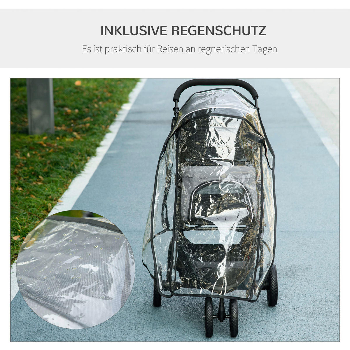 PawHut Hunde-Zubehör grau Polyester B/H/L: ca. 55x83x101 cm Hundebuggy - grau (101,00/55,00/83,00cm) - PawHut