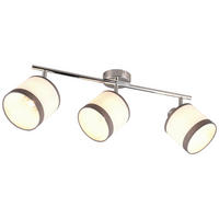 Reality Spotbalken R81553006 Davos weiß Chrom Stoff Metall B/H/T/D: ca. 58x23x16x12 cm E14 3 Brennstellen Davos - weiß/Chrom (58,00/23,00/16,00cm) - Reality