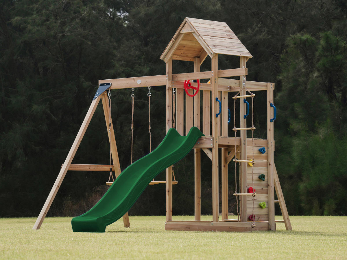 AXI Spielturm Moos grün B/H/L: ca. 342x267x375 cm Moos - braun/grün (375,00/342,00/267,00cm) - AXI