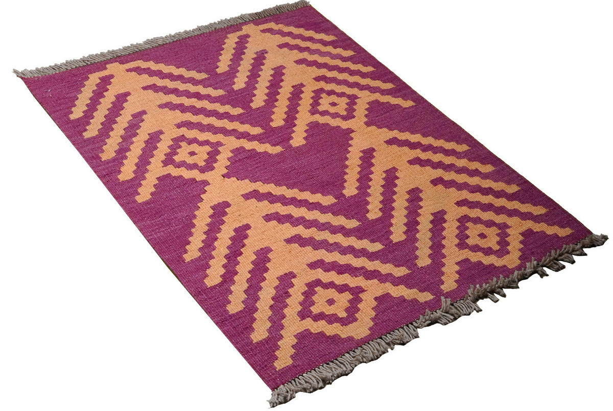 PersaTepp Teppich Kelim Gashgai violett B/H/L: ca. 62x1x93 cm Kelim Gashgai - violett (93,00/62,00/1,00cm) - PersaTepp