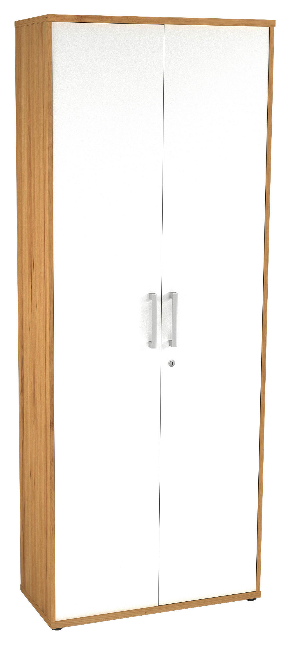 Aktenschrank  Eiche Artisan Nachbildung weiß glänzend B/H/T: ca. 78x202x35,5 cm