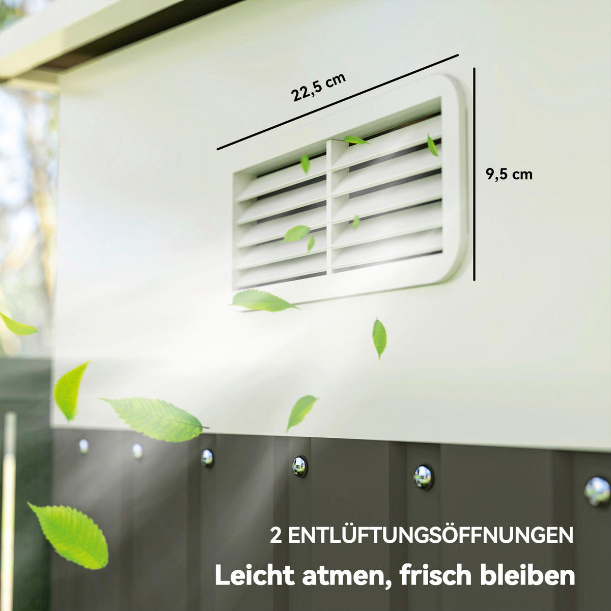Outsunny Gartenschuppen grau Stahl B/H/L: ca. 345x201x280 cm Gartenschuppen - grau (280,00/345,00/201,00cm) - Outsunny