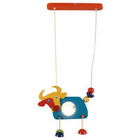 Näve Leuchten Pendelleuchte 730761 multicolor Holz H/T: ca. 85x37 cm E14 1 Brennstellen Kuh Emma - multicolor (37,00cm) - Näve Leuchten