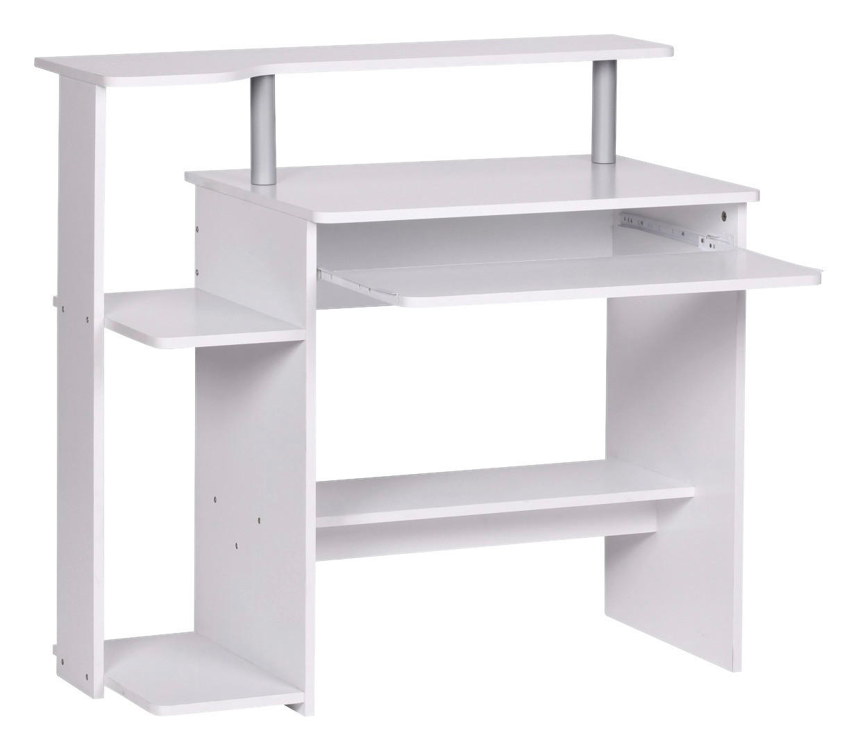 Computertisch weiß B/H/T: ca. 94x90,5x48,5 cm Computertisch - weiß (94,00/90,50/48,50cm) - Wohnling