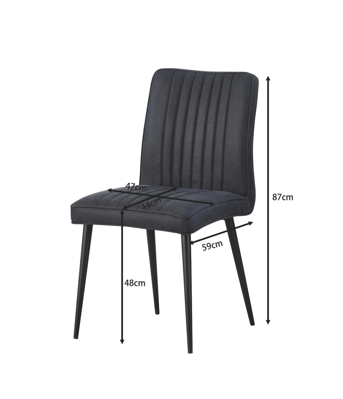 Stuhl Mona anthrazit schwarz Microfaser Metall Mona - schwarz/anthrazit
