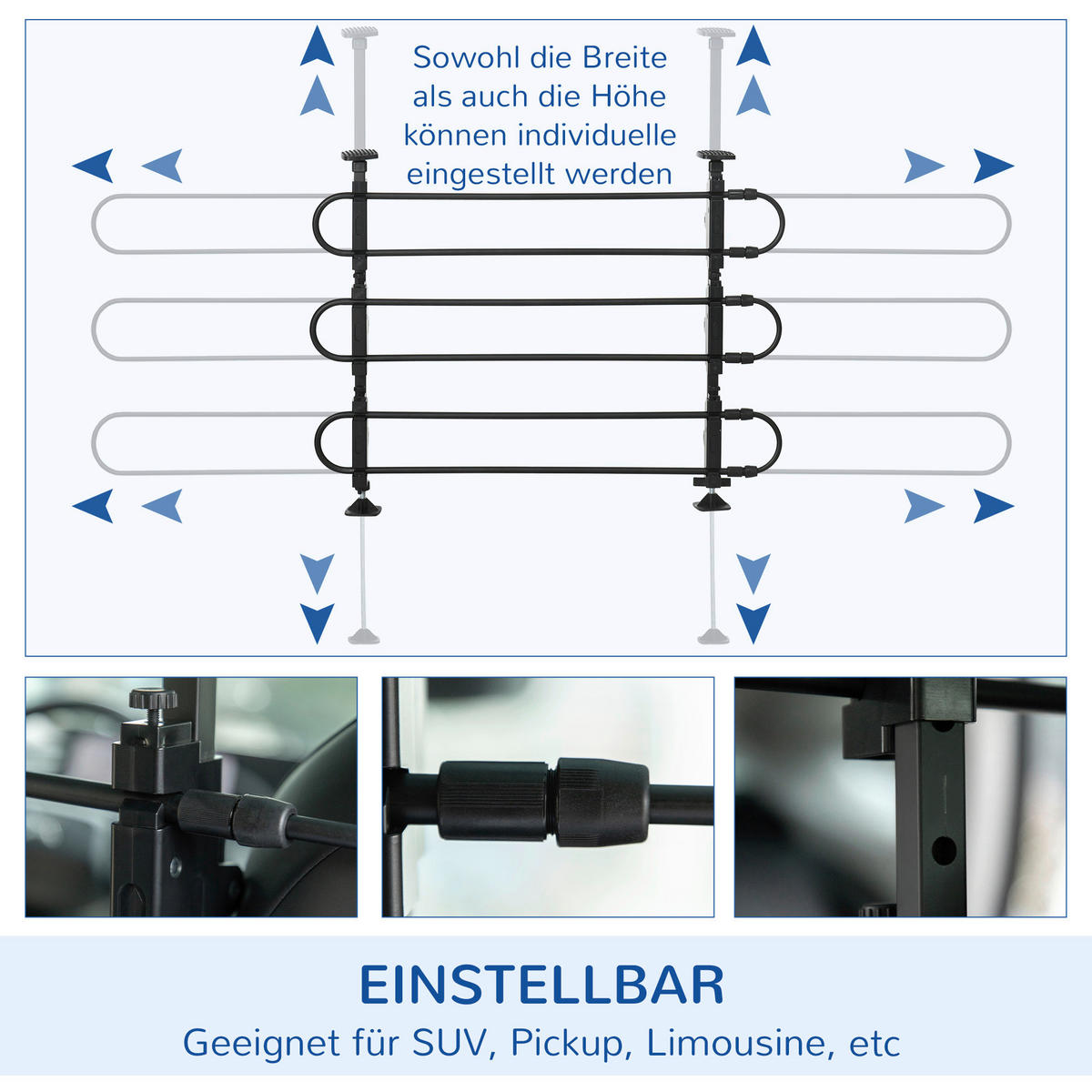 PawHut Hundeschutzgitter schwarz Polypropylen B/H/L: ca. 9x124x150 cm Hundeschutzgitter - schwarz (150,00/9,00/124,00cm) - PawHut