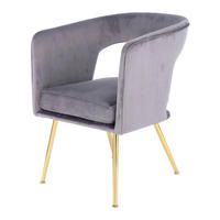 Stuhl Jolene 100 grau Microfaser Samt B/H/T: ca. 60x77x63 cm Jolene 100 - gold/grau (60,00/77,00/63,00cm) - 360 Living