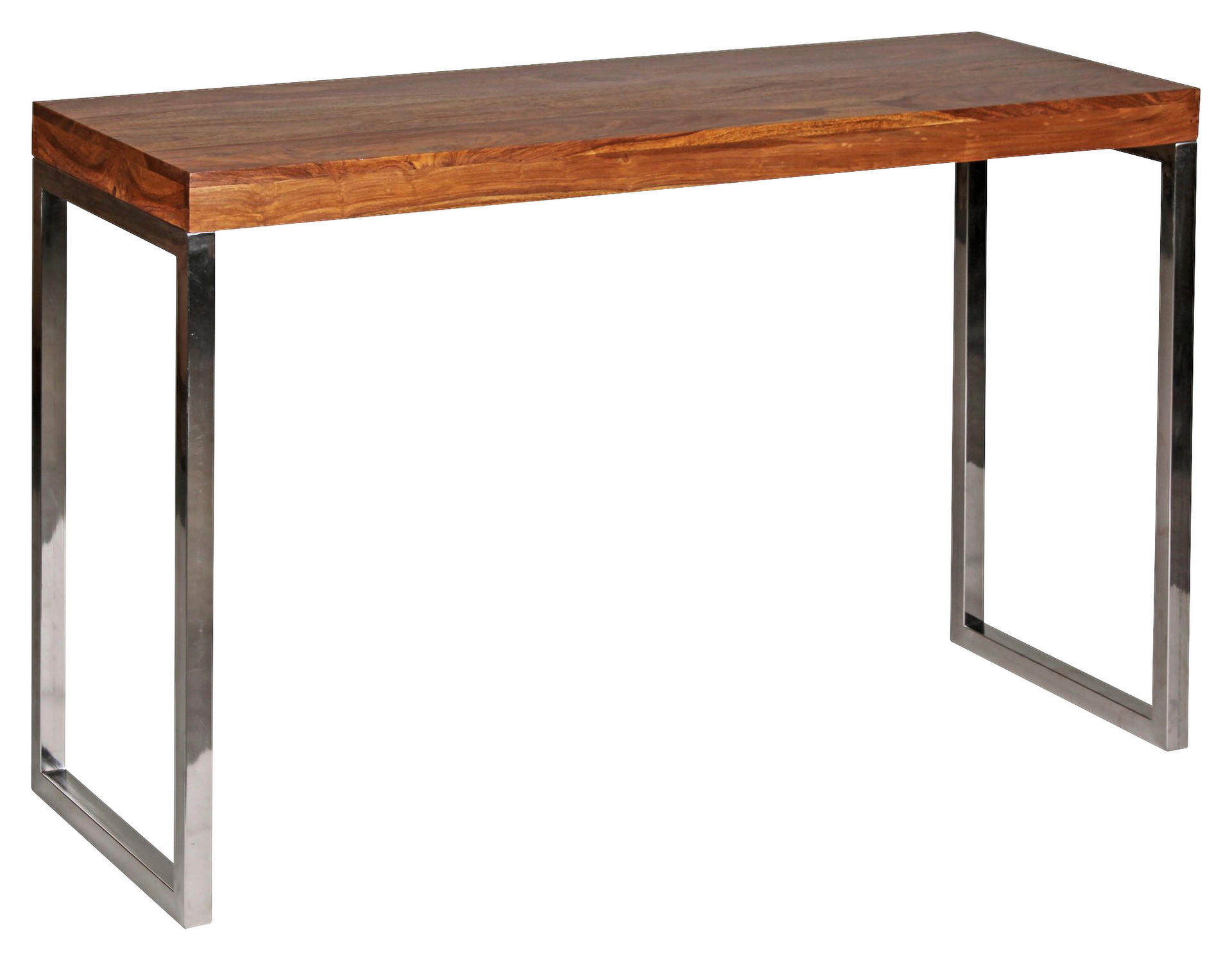 Konsolentisch natur Chrom Echtholz Metall B/H/T: ca. 120x76x45 cm Konsolentisch - natur/Chrom (120,00/76,00/45,00cm) - Wohnling