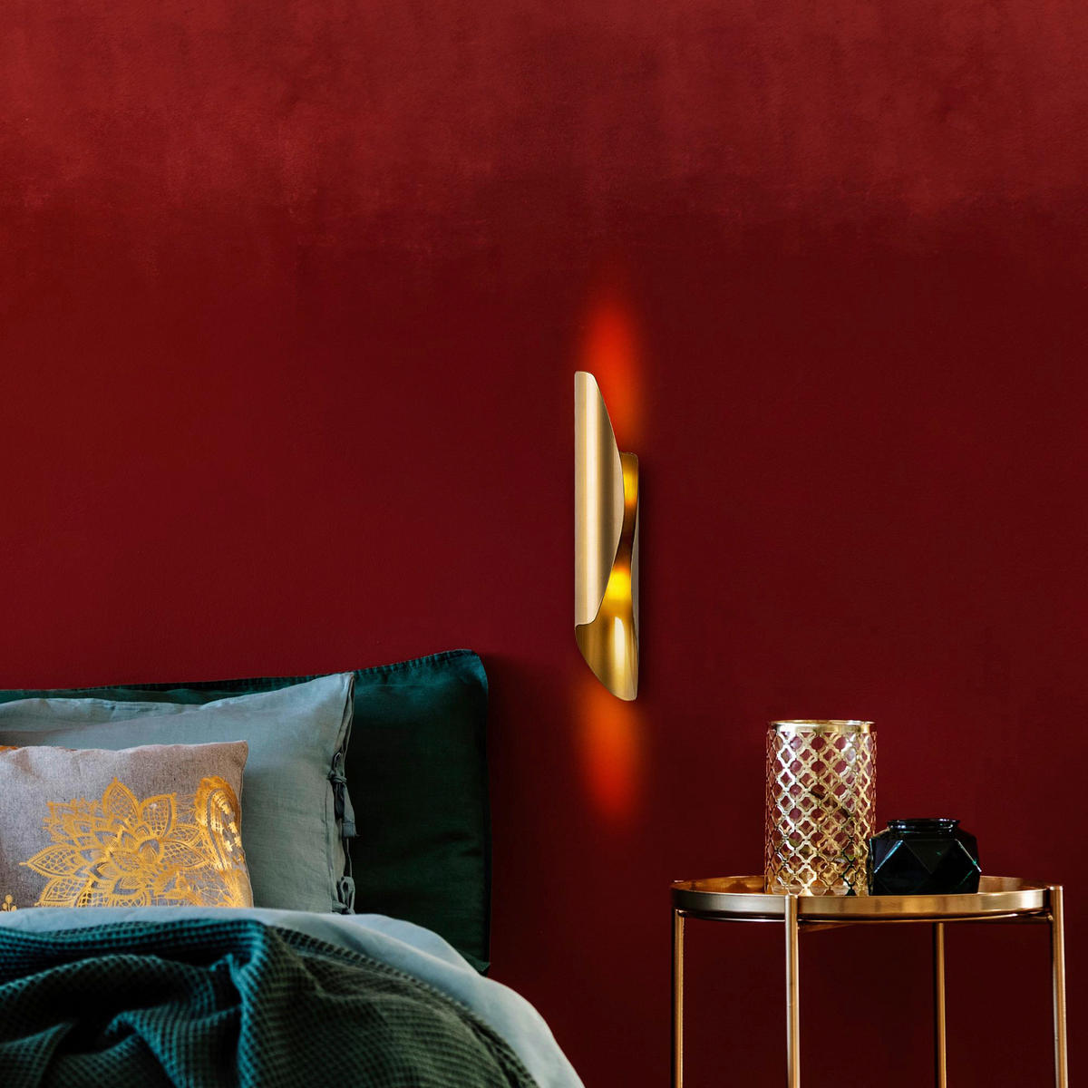 Opviq Wandleuchte gold Metall B/H/L: ca. 40x11x8 cm G9 2 Brennstellen Flare - gold (8,00/40,00/11,00cm) - Opviq