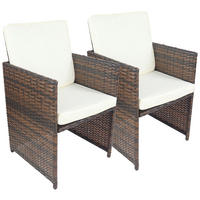 VCM Gartenstuhl 2er Set braun Rattan B/H/L: ca. 53x84x53 cm Gartenstuhl 2er Set Raloso - braun (53,00/53,00/84,00cm) - VCM