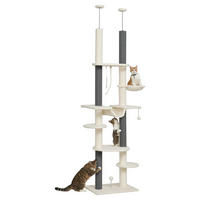 PawHut Kratzbaum weiß Polyester B/H/L: ca. 44x255x60 cm Kratzbaum - weiß (60,00/44,00/255,00cm) - PawHut
