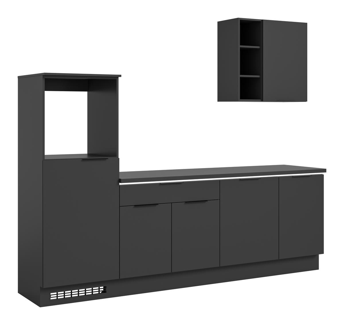 xonox.home Küchenblock Charly schwarz B/H/T: ca. 260x222x60 cm Charly - schwarz (260,00/222,00/60,00cm) - xonox.home