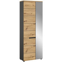 Garderobenschrank CANU edles Basaltgrau Nachbildung Eiche Artisan Nachbildung B/H/T: ca. 65x190x37 cm CANU - Eiche/edles Basaltgrau (65,00/190,00/37,00cm) - xonox.home