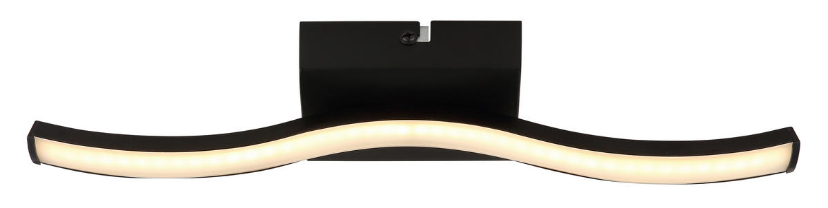 GLOBO LED-Deckenleuchte mattschwarz Opal Kunststoff B/H/T: ca. 34,3x6,4x7 cm 1 Brennstellen TYLER - Opal/mattschwarz (34,30/6,40/7,00cm) - GLOBO