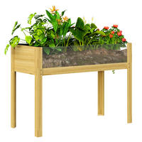 Outsunny Hochbeet natur Holz B/H/L: ca. 50x80x110 cm Hochbeet - natur (110,00/50,00/80,00cm) - Outsunny